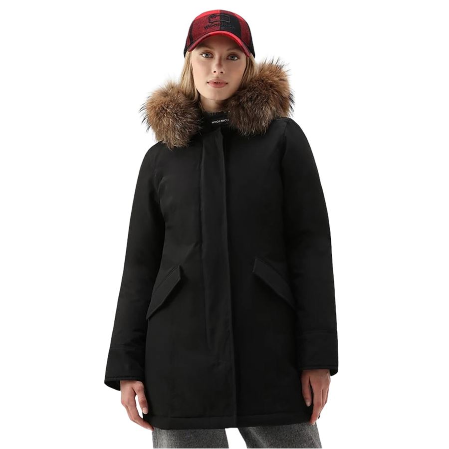 Arctic Parka in Ramar Cloth con pelliccia removibile da donna Woolrich | CFWWOU0538BLK